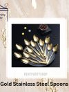 1D4C27C2 1224 44EF 82CF EC6BA36CBC56 1 Gold Stainless steel spoon- Dinner