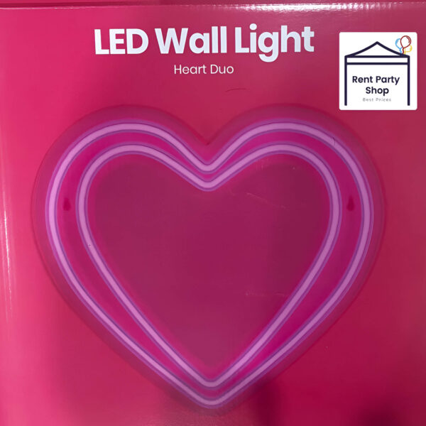 Pink Led Heartlight LED Wall Light – Heart Duo (Pink Heart) - RentPartyShop