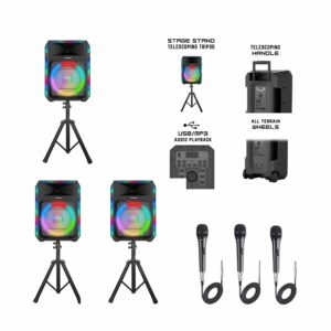 Triple Speaker System (3 Speakers + 3 Microphones)