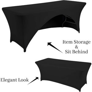 4ft Black Spandex Tablecloth Rental