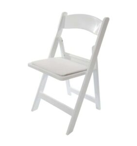 white resin folding chairs rental in Niagara Falls for weddings and events