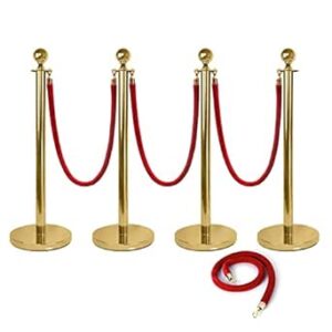Gold Stanchions with Red Velvet Rope