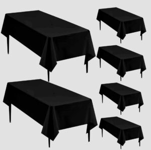6 ft Black Rectangle Tablecloth Rental