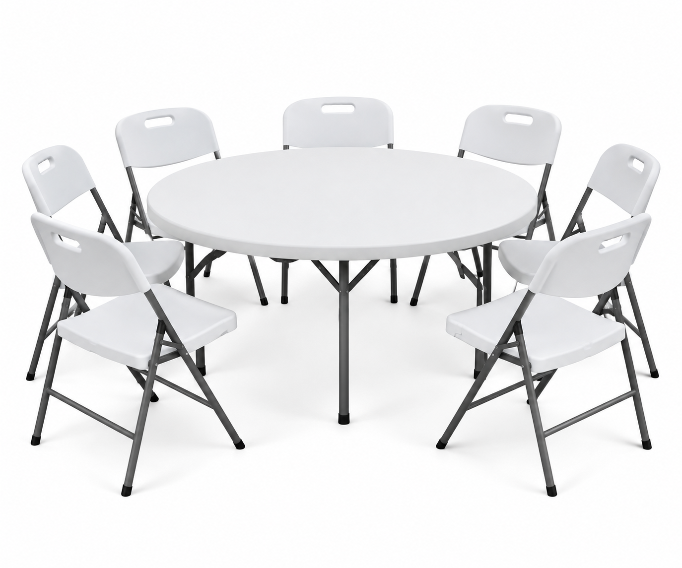 48 inch round plastic folding table with 8 chairs