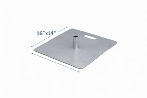 16x14 steel base plate for pipe and drape rental in Niagara Falls