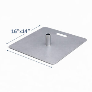 16x14 steel base plate for pipe and drape rental in Niagara Falls