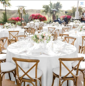 Backyard party rentals Niagara tent table chair setup