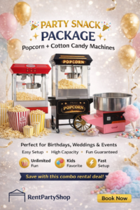snack party package rental niagara popcorn cotton candy machines