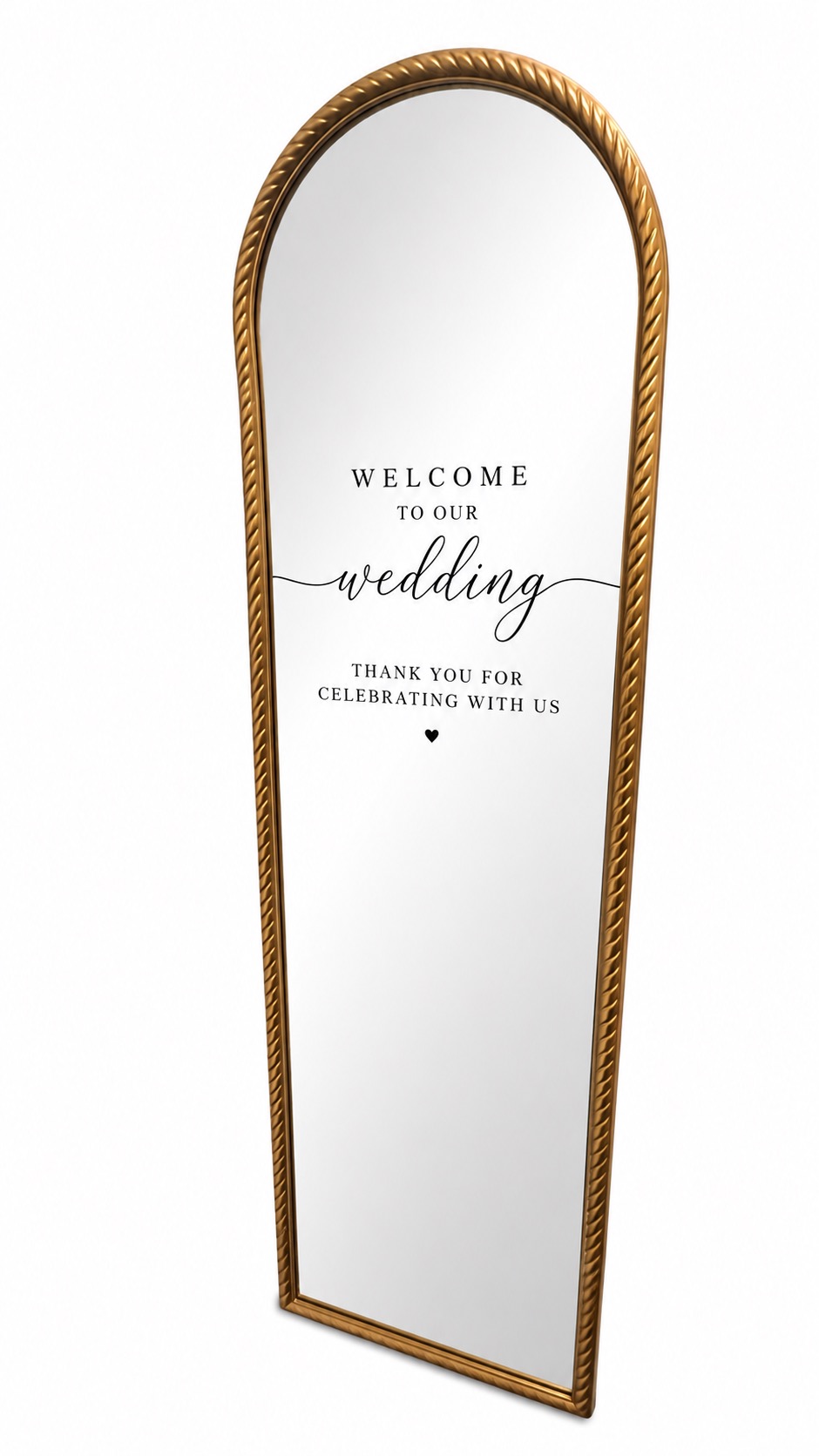 Custom Gold Arch Wedding Mirror Sign - Image 2