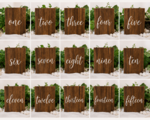 wooden table numbers rental niagara wedding table signs 1 to 15 rustic decor