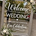 wedding welcome mirror sign rental niagara elegant wedding decor sign with flowers