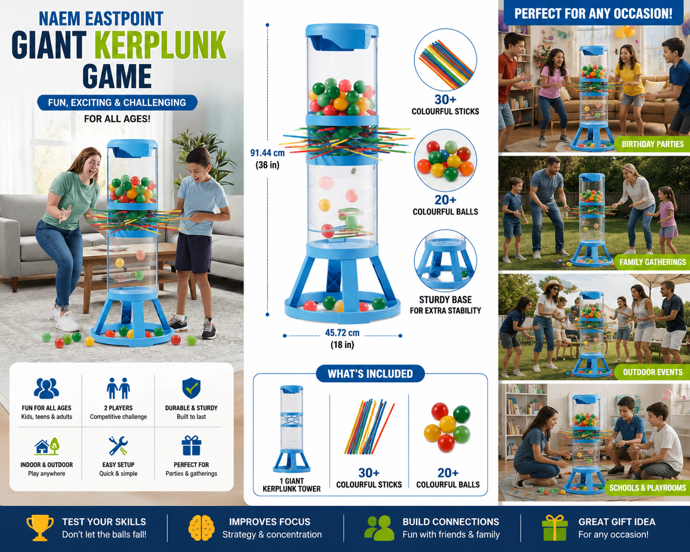 giant kerplunk game rental for birthday parties weddings and events in Niagara Region