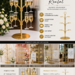 gold champagne wall tree rental for weddings bridal showers and events in Niagara Region