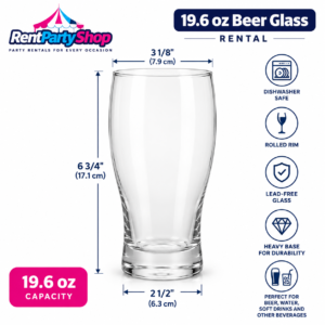 19.6 oz beer glass rental in Niagara