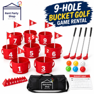 9-hole Bucket Golf game rental with golf clubs in Niagara
