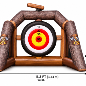 Inflatable axe throwing game rental with target in Niagara