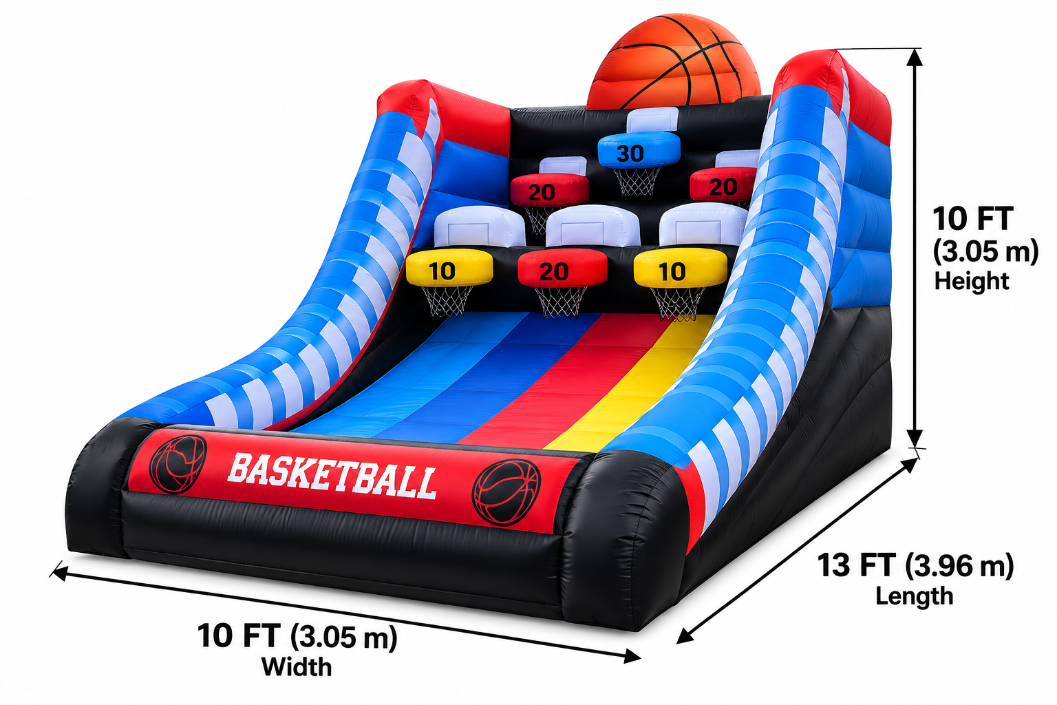 inflatable basketball game with six hoops for rent in Niagara