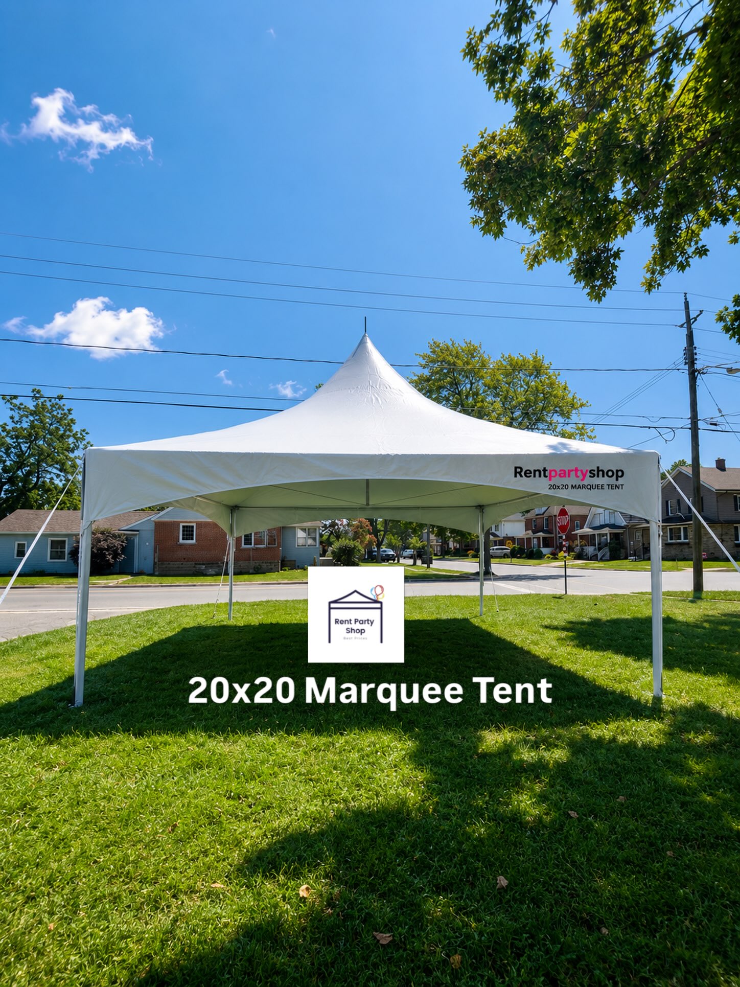 20x20 marquee tent rental setup near Fort Erie, Ontario