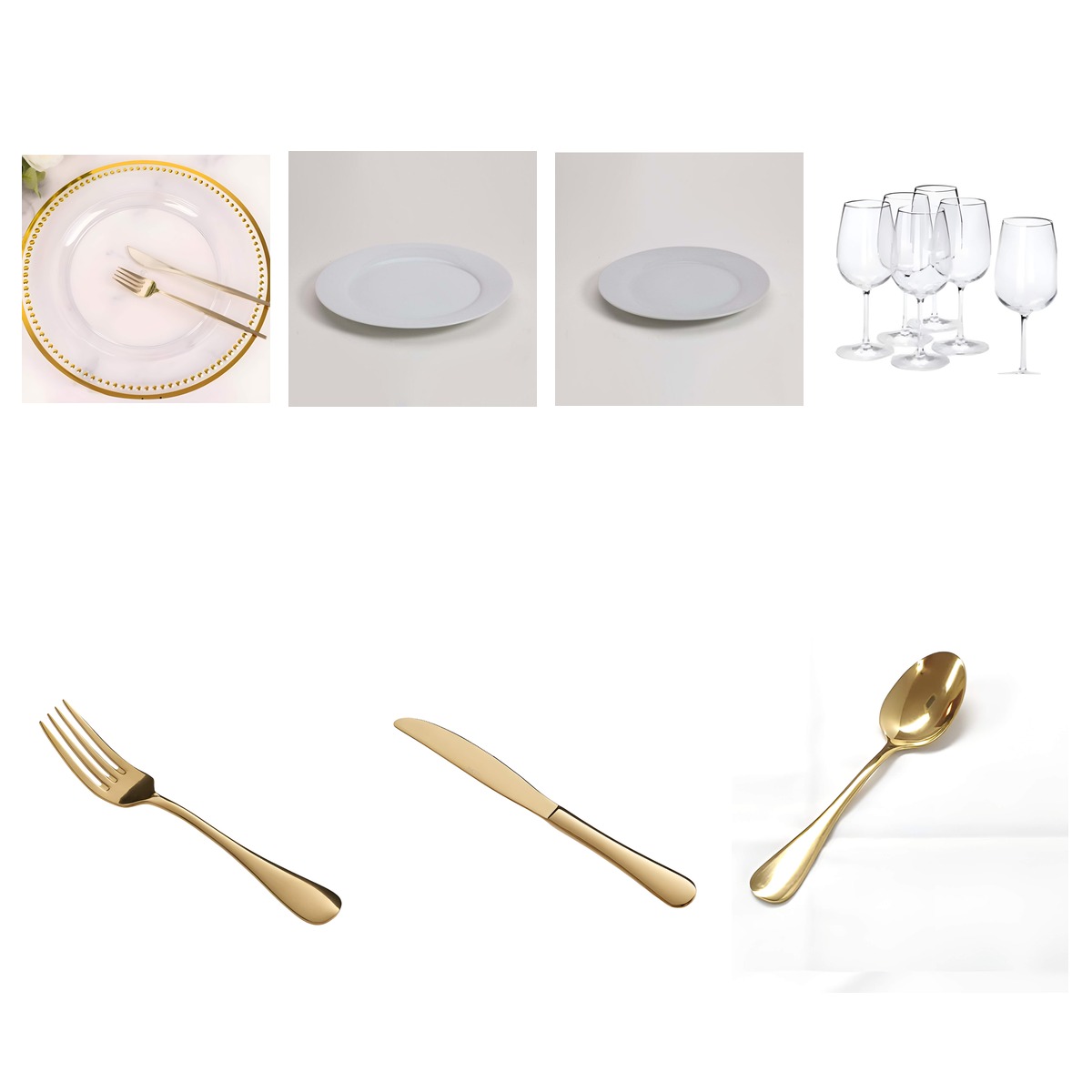 elegant gold place setting package rental Niagara - Rent Party Shop