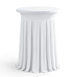 white cocktail spandex table skirt 32 inch rental Niagara - Rent Party Shop