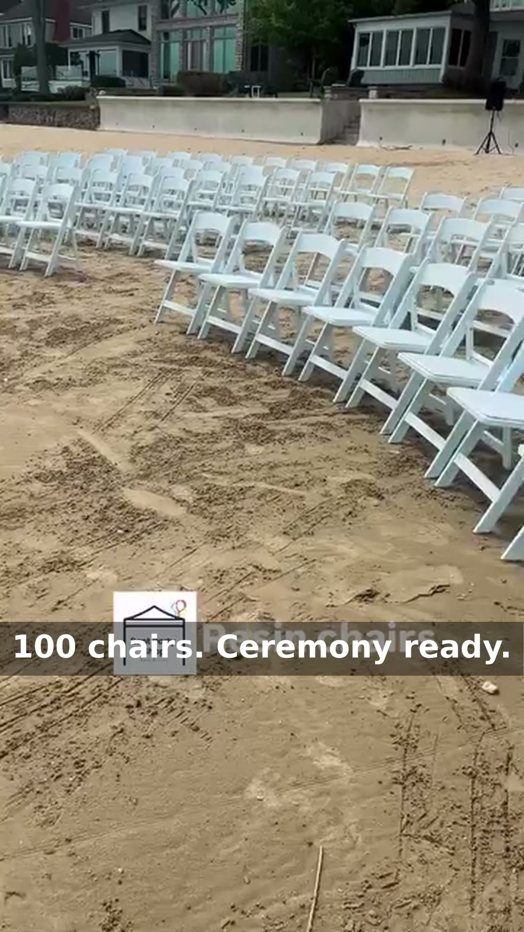 White chair rentals for beach ceremony near me in Niagara Region